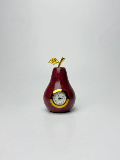 Pear Luxe Table Clock – Azure & Gold